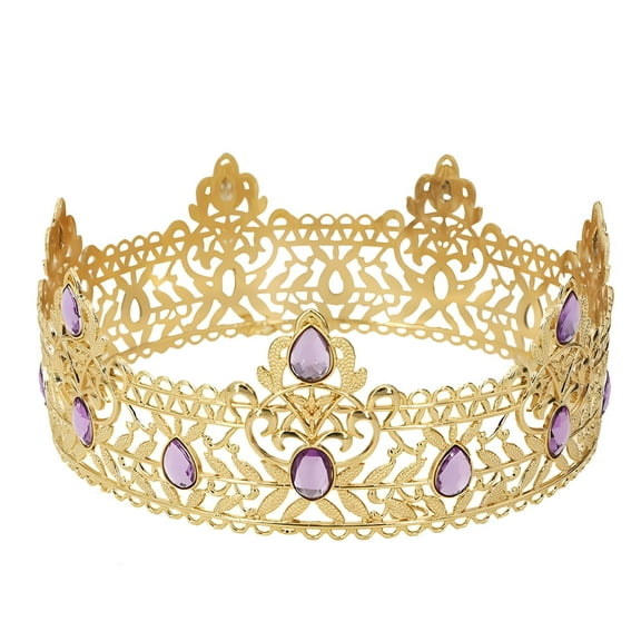 DESIGNICE Round Wedding Tiara Headpiece For Men Rhinestone Royal Crown Hair Ornaments Important Occasion Head Jewelry Accessories