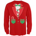 thumbnail image 1 of Costume de Smoking de Noël Rouge T-Shirt à Manches Longues pour Adulte, 1 of 1