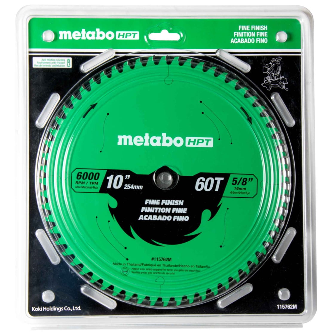 Metabo HPT 10-In Miter Saw Blade, 60-Tooth, 115762M