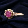 thumbnail image 2 of Pink Tourmaline Women Ring Art Deco Diamond Floral Ring Solid Gold Women Jewelry Pink Sapphire Stacking Ring Birthday Statement Gift For Her, 2 of 2