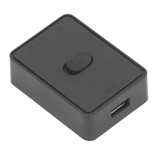 USB 2.0 Switch Selector, Bidirectional USB Printer Switcher Thickened PCB Board Durable Plug and Play Stable 2 in 1 Out One Button Switch for Printer