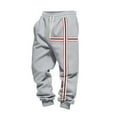 thumbnail image 3 of Ceisia Men Solid Color Loose Casual Pants Elastic Waist Drawstring Sports Gift Work Trousers, 3 of 9