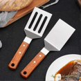 thumbnail image 3 of Bbq Accessories Stainless Steel Barbecue Tools Set 2pcs,chef Kitchen Utensil Set Steel Wooden Handle Fish Spatulas Slotted, 3 of 5