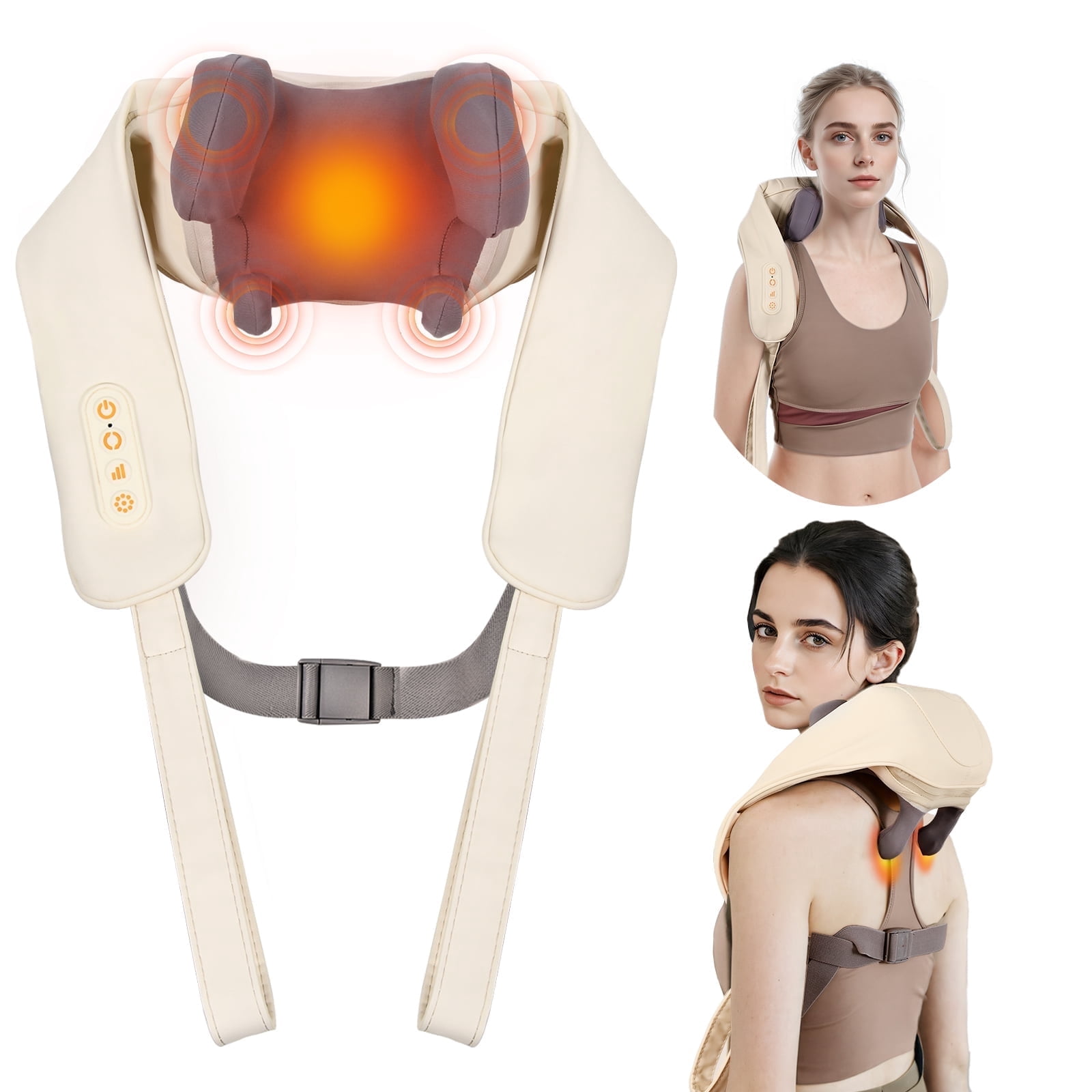 Arboleaf Cordless 6D Shiatsu Neck Shoulder Back Massager with Heat - Deep Kneading Massage for Pain Relief, Rechargeable, Perfect Gift for Parents/Women/Men