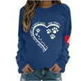 thumbnail image 2 of Fartey Chandails en Molleton Graphiques Cœur Patte Mignons pour Femmes Manches Longues Col Rond Chemises Amples Confortables Automne Ajusté Chandail Tops, 2 of 4