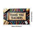 thumbnail image 3 of Colorful Thank You Teachers Backdrop Banner, Teacher Appreciation Day Decor, Education Theme Background, for Classroom Celebrations Teacher Parties Photo Props, 3 of 4
