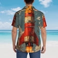 thumbnail image 5 of Cauagu Rusty Rocket Launch Print Hawaiian Shirt for Men,Casual Short Sleeve Button Down Shirts Summer Beach Men's Regular-Fit Short-Sleeve Print Shirt -Large, 5 of 6