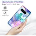 thumbnail image 3 of CASEFIV Marble Pattern Heavy Duty Shockproof Cell Phone Case for Google Pixel 8 Pro, Blue & Pink, 3 of 8
