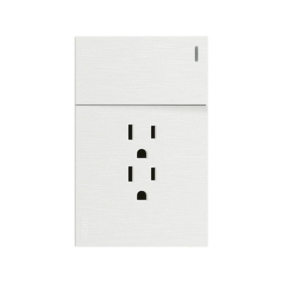 Placa Con 1 Apagador Sencillo Y 2 Contactos Lucek FlatPack 6 blanco