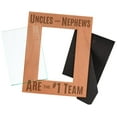 thumbnail image 2 of ThisWear Uncle Gifts Uncles Nephews are The #1 Team Natural Wood Engraved 4x6 Portrait Picture Frame Wood, 2 of 6