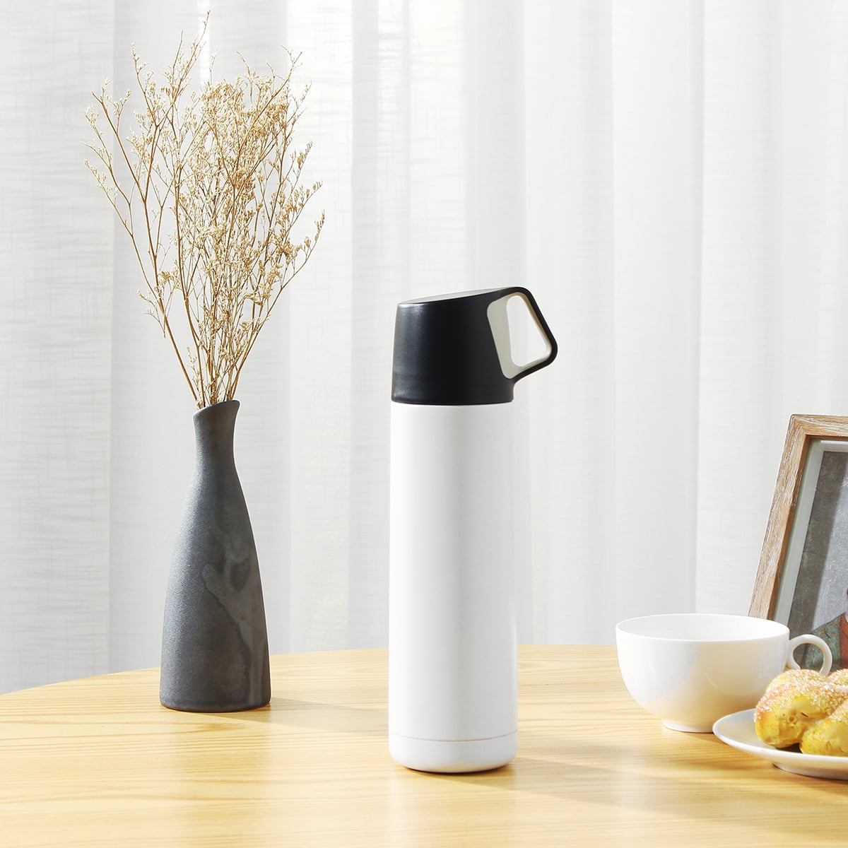 500ml 304 Stainless Steel Insulation Water Bottle with Plastic Lid Work