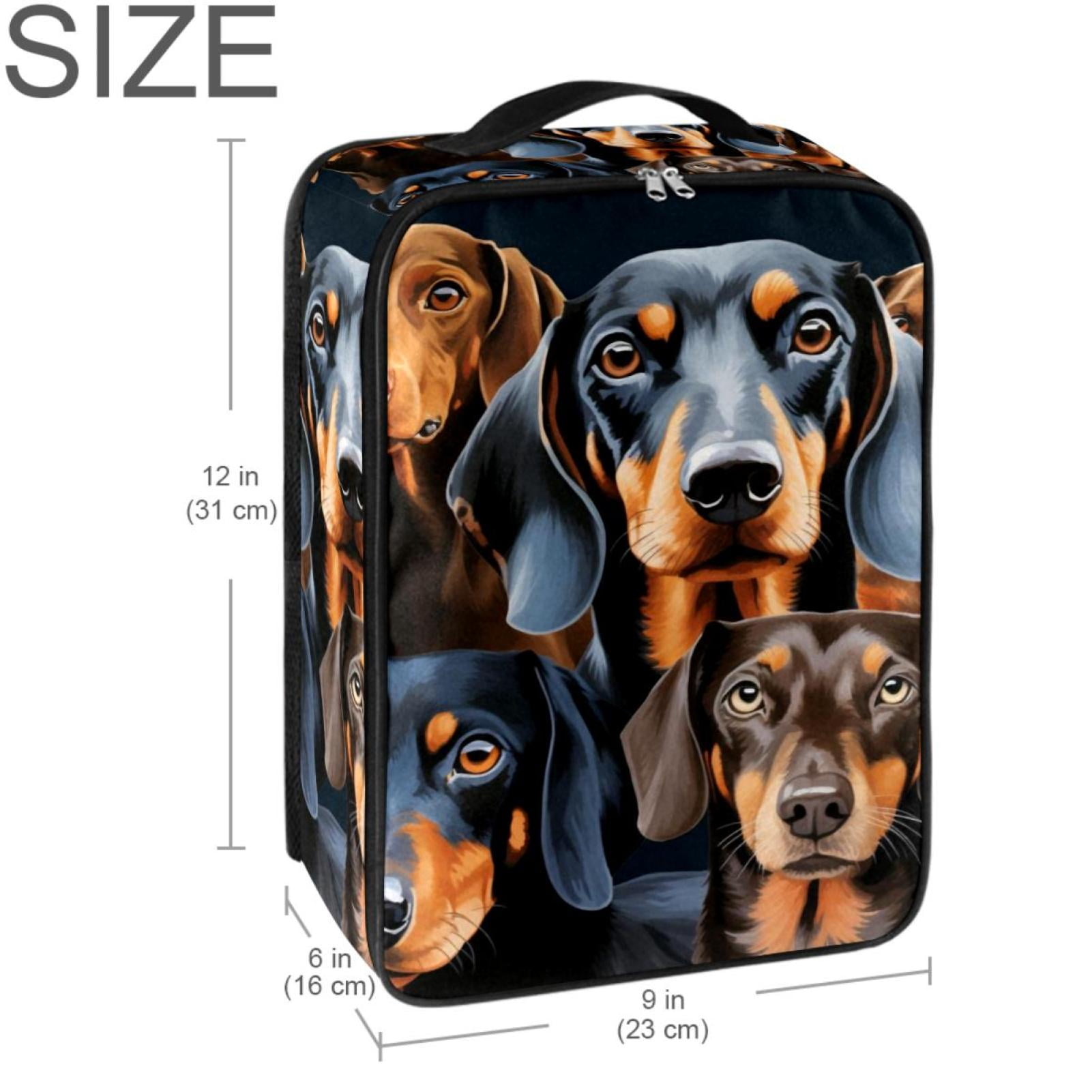 Dachshund Polyester Shoe Storage Containers, 23x31cm/9x12in Shoe Boxes for Organization and Protection of Footwear