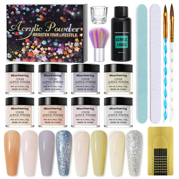 Dengmore Nail Art Crystal Powder Set Crystal Nail Extension Carving Powder