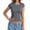Grey, variant on Short Sleeve Top for Women Slim Fitted Crewneck T Shirts Stretchy Bodycon Basic Tee Tops White,XS