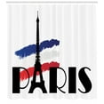thumbnail image 3 of Ambesonne Hipster Shower Curtain, Paris Eiffel Tower Image, 69"Wx70"L, Black Navy Blue Red, 3 of 3