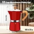 thumbnail image 2 of Cafetera de aluminio 3 tazas, cafetera café espresso clásica 150 ml, 5 onzas, cafetera, italiana y cubana, color gris Gray Cup, 2 of 8