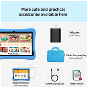 Plimpton 2026 Latest Kids Tablet, Android 15 Tablet for Kids 10.1 inch with 12(4+8)GB RAM 64GB Storage, 8-Core CPU, Parental Control, Kids Space, 6000mAh, WiFi, BT, PlimPad Kids20 - Blue