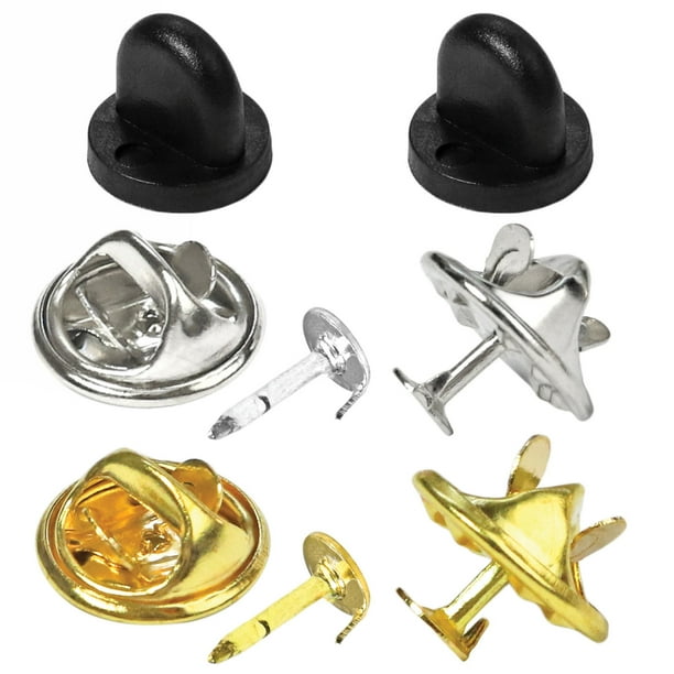 Millennial Essentials 80 Pairs Butterfly Clutch Metal and Rubber Pin