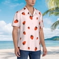 thumbnail image 5 of Daiia Strawberry Hawaiian Shirt for Men Gentle Cotton Regular Short Sleeve Casual-Large, 5 of 9
