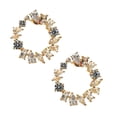thumbnail image 3 of Aretes de poste ZVEZDA Circonias y chapa de oro 18K, 3 of 4