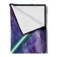thumbnail image 2 of Galaxy Soft Flannel Fleece Throw Blanket, Futuristic Galaxy ClashThemed Illustration Techonolgy Theme Image, Cozy Plush for Indoor and Outdoor Use, 60" x 80", Red Blue and Black, by Ambesonne, 2 of 5