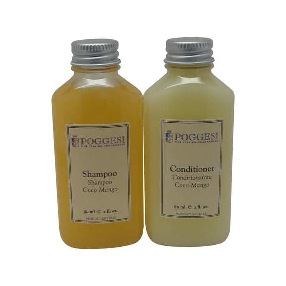 Poggesi Coco Mango Shampoo & Conditioner Lot of 4 (2 of each) 2oz Bottles