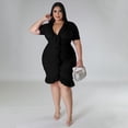 thumbnail image 2 of AURA Women Plus Size Mesh Layered V Neck Dress Sexy A Line Midi Summer Vacation Dress, 2 of 6