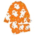thumbnail image 3 of RUTAYY Girls Pajama Set Lapel Long Sleeve Top and Long Pants Halloween Ghost Pumpkin Web Star Graphic Comfortable Nightwear Orange, 3 of 4