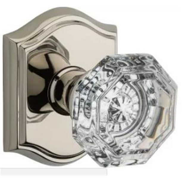 Baldwin FDCRYTAR141 Contemporary Dummy Door Knob Set with Traditional Arch, Polished Nickel