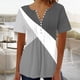 thumbnail image 1 of Fiudx Tops para Mujer Top Corto con Botones y Cuello En V Estampado para Mujer, 1 of 3