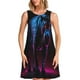 thumbnail image 1 of Balery Futuristic Purple Panther Vestidos de verano para mujer con estampado: vestido holgado sin mangas, vestido playero informal y cómodo para días calurosos., 1 of 7