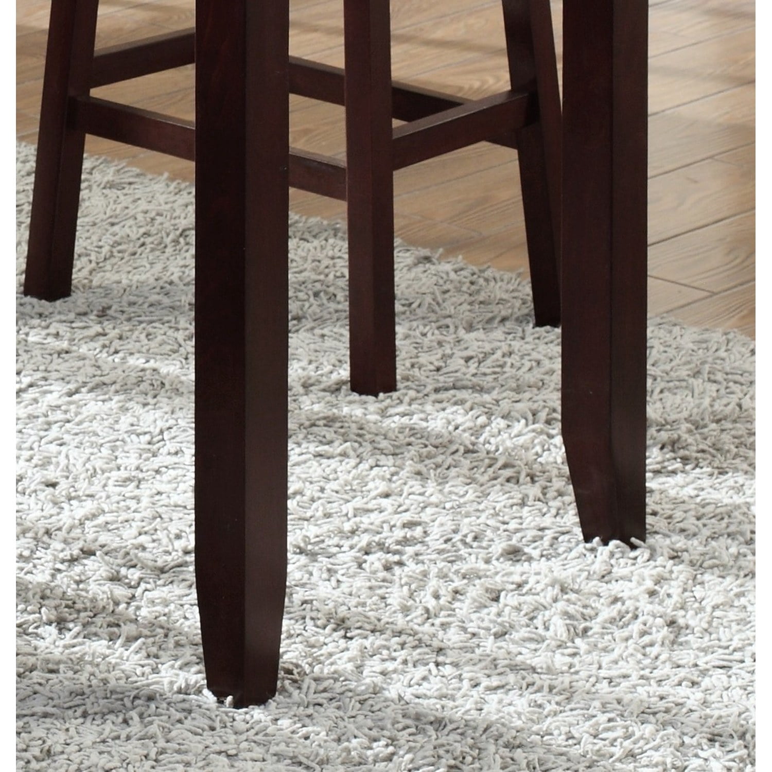 3-Piece Counter Height Glossy Print Marble Breakfast Table with Stools