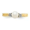 thumbnail image 5 of 14K Yellow Gold Ring Band Pearl Diamond Round Freshwater, 5 of 5