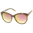 thumbnail image 2 of sunglassLA - Women's Horn Rimmed Color Mirror Lens Oversized Cat Eye Sunglasses - 58mm, 2 of 4