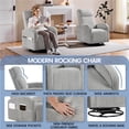 thumbnail image 2 of Yaheetech Corduroy Swivel Recliner Glider Chair Rocking Chair for Living Room, Light Gray, 2 of 7