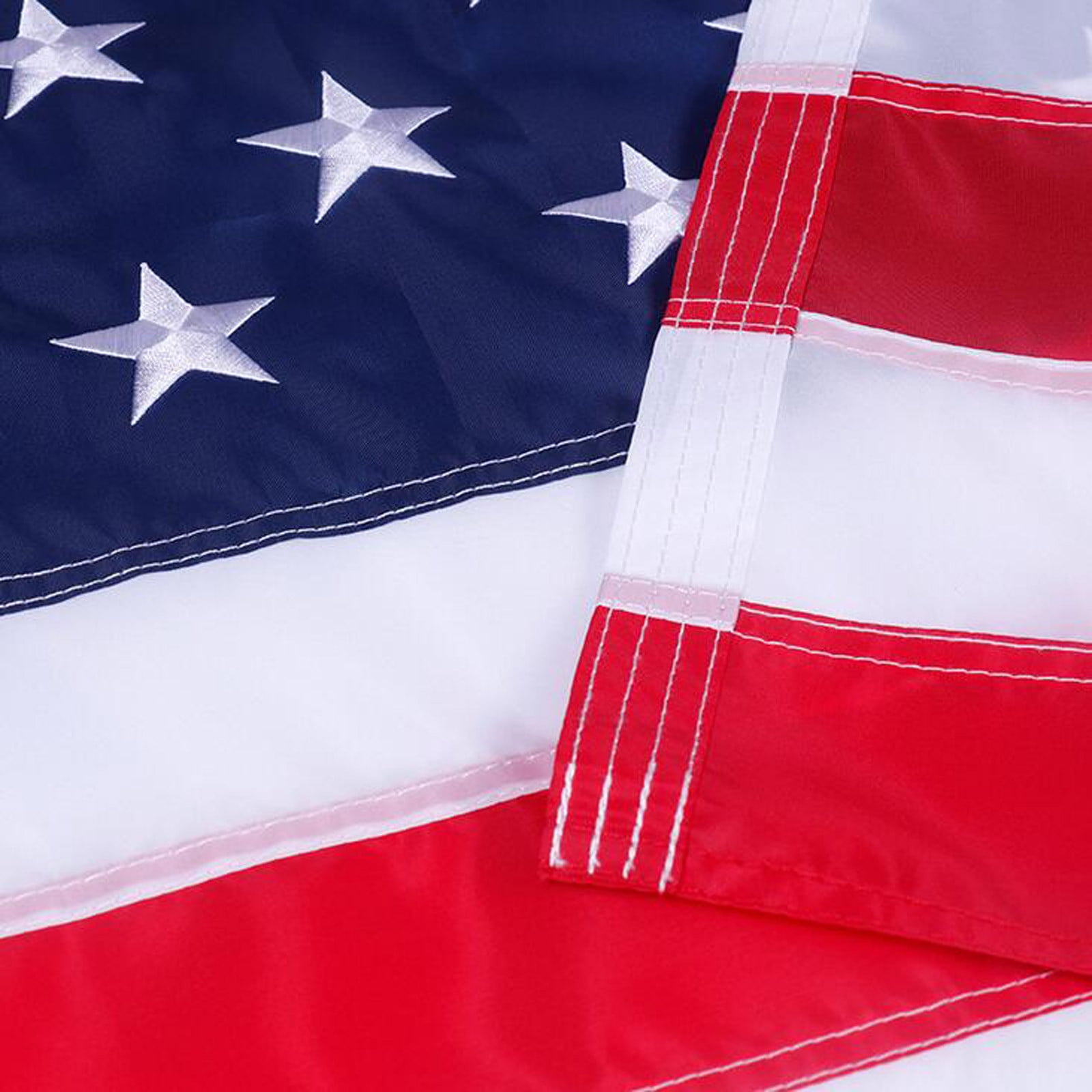 3x5 FT Heavy-Duty American Flag Embroidered USA Flags UV-Resistant 150D Outdoor Nylon with Embroidered Stars, 2 Brass Grommets, Reinforced Fly End for High-Wind