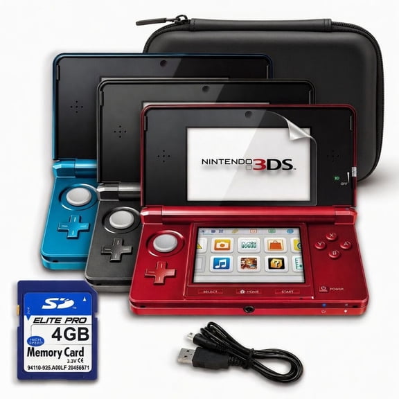 Restored Nintendo 3DS Console with 4GB SD - Screen Protector - Carrying Case (Refurbished)