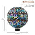 thumbnail image 4 of Alpine Corporation Indoor/Outdoor Glass Mosaic Peacock Feather Pattern Gazing Globe Yard Decoration, 4 of 12