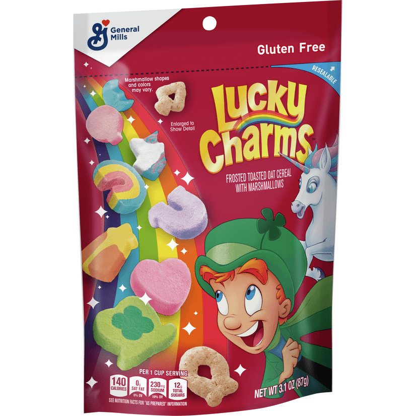 Lucky Charms, Gluten Free, Breakfast Cereal, 3.1 oz Bag Walmart