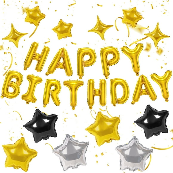 Banner de cumpleaños CANREVEL Happy, 16 pulgadas, letras de lámina de mylar, 13 unidades
