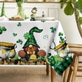 thumbnail image 4 of St. Patrick''s Day Rectangular Tablecloth 52×70 Inch, Buffalo Plaid Shamrock Trucks Washable Table Cover for Party Picnic Dinner Decor, 4 of 6