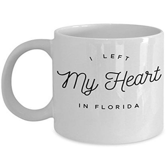 Florida 11 oz Coffee Mug - I Left My Heart White Ceramic Gift