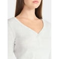 thumbnail image 4 of No Boundaries Henley Top with Long Sleeves, Women’s Sizes XXS-XXL, 4 of 5