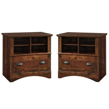 Set Of 2 Rustic 1 Drawer Lateral File Cabinet In Curado Cherry