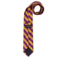 thumbnail image 3 of Jacob Alexander College Stripe Woven Extra Long Neck Tie for Big and Tall Men - Purple Gold, 3 of 5