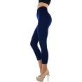 thumbnail image 4 of ToBeInStyle Womens Capri Length Wide Waistband Seamless Lightweight Stretch Leggings, 4 of 7