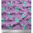 thumbnail image 1 of Soimoi Georgette Viscose Fabric Artistic Floral & Rabbit Animal Decor Fabric Printed Yard 42 Inch Wide, 1 of 1