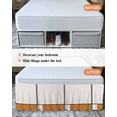 thumbnail image 7 of Orange,Wrap Around Bed Skirts for Queen Bed 18" Drop,Bed Skirt with Adjustable Elastic Belt Dust Ruffle Bed Valance for Bedroom Hotel Modern Abstract Geometric Patchwork Stripes Art Bed Frame Cover, 7 of 7