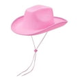 thumbnail image 3 of Sharplace Western Cowboy Durable Casual Wide Brim Trendy Lightweight Unisex Hat, Fabric, Pink, 3 of 9