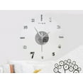 thumbnail image 3 of Modern DIY 3D Wall Clock Frameless Mirror Surface Large Mute Wall Stickers Home Living Room Bedroom Office Kitchen Bar, 3 of 4